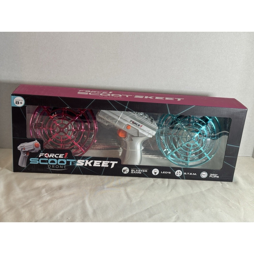 Force1‎ Scoot Skeet Drone Electronic Shooting Game - Pink/Blue